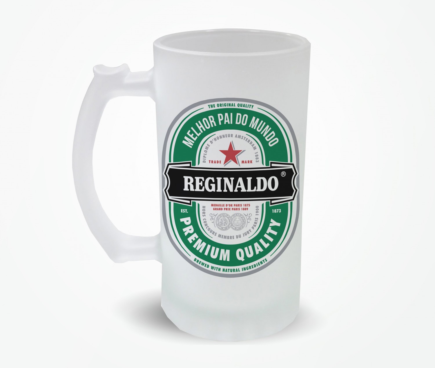 CANECA DE CHOPP VIDRO FOSCA E LISA